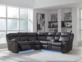 Warmstead Furniture - Ashley Furniture - Sultan Meadow Sectional - 2-Piece Reclining Sectional / Carbon - PC13001S1