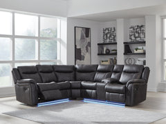 Warmstead Furniture - Ashley Furniture - Sultan Meadow Sectional - 2-Piece Reclining Sectional / Carbon - PC13001S1