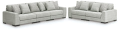 Warmstead Furniture - Ashley Furniture - Regent Park 3-Piece Sectional Sofa and 2-Piece Sectional Loveseat - 3-Piece Sectional Sofa and 2-Piece Sectional Loveseat / Pewter - 14404U4