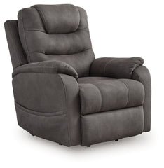 Warmstead Furniture - Ashley Furniture - Snowfield Living Room - Power Lift Recliner / Gunmetal - 1760912