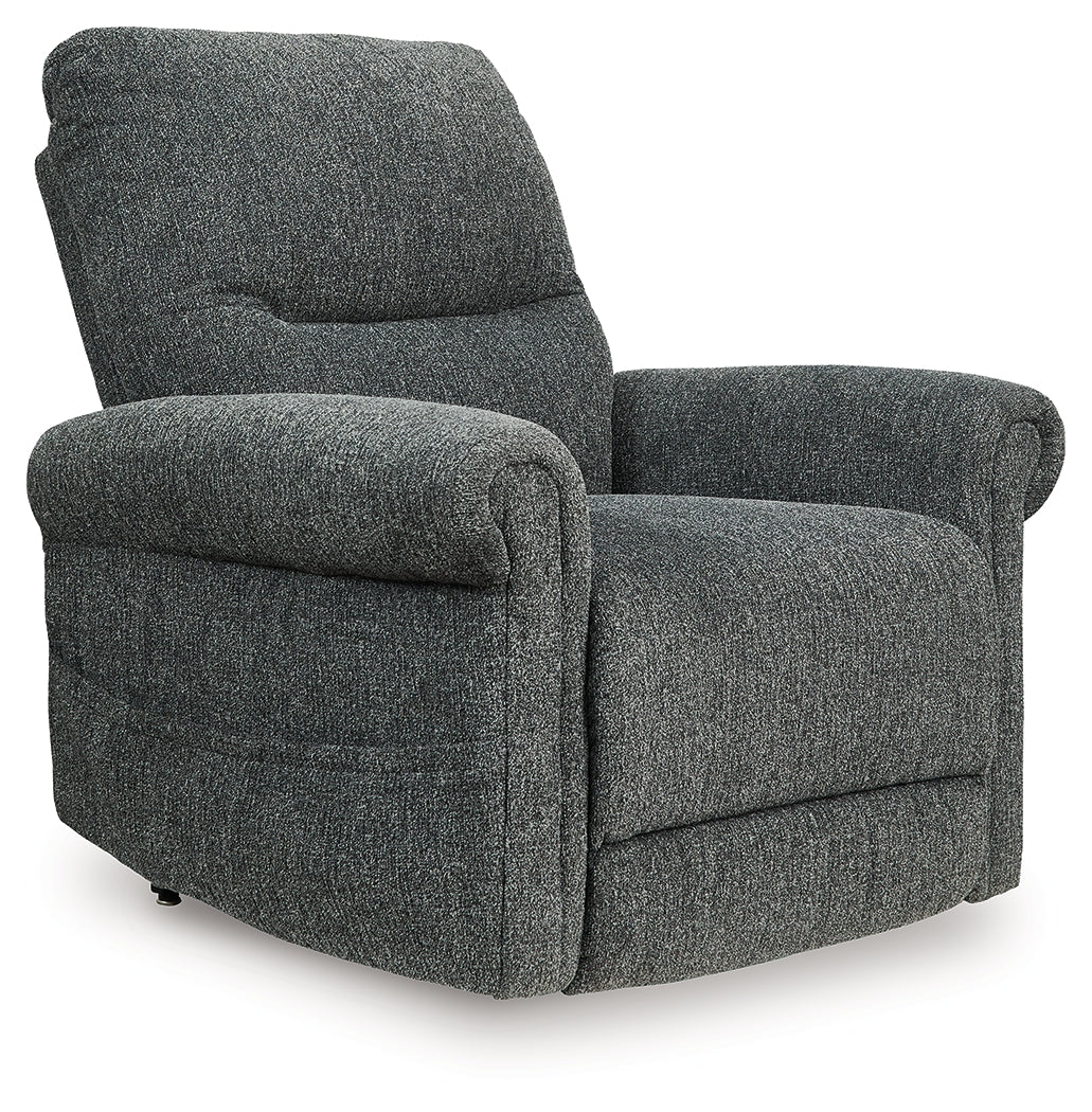 Warmstead Furniture - Ashley Furniture - Aureta Living Room - Power Lift Recliner / Charcoal - 1790312