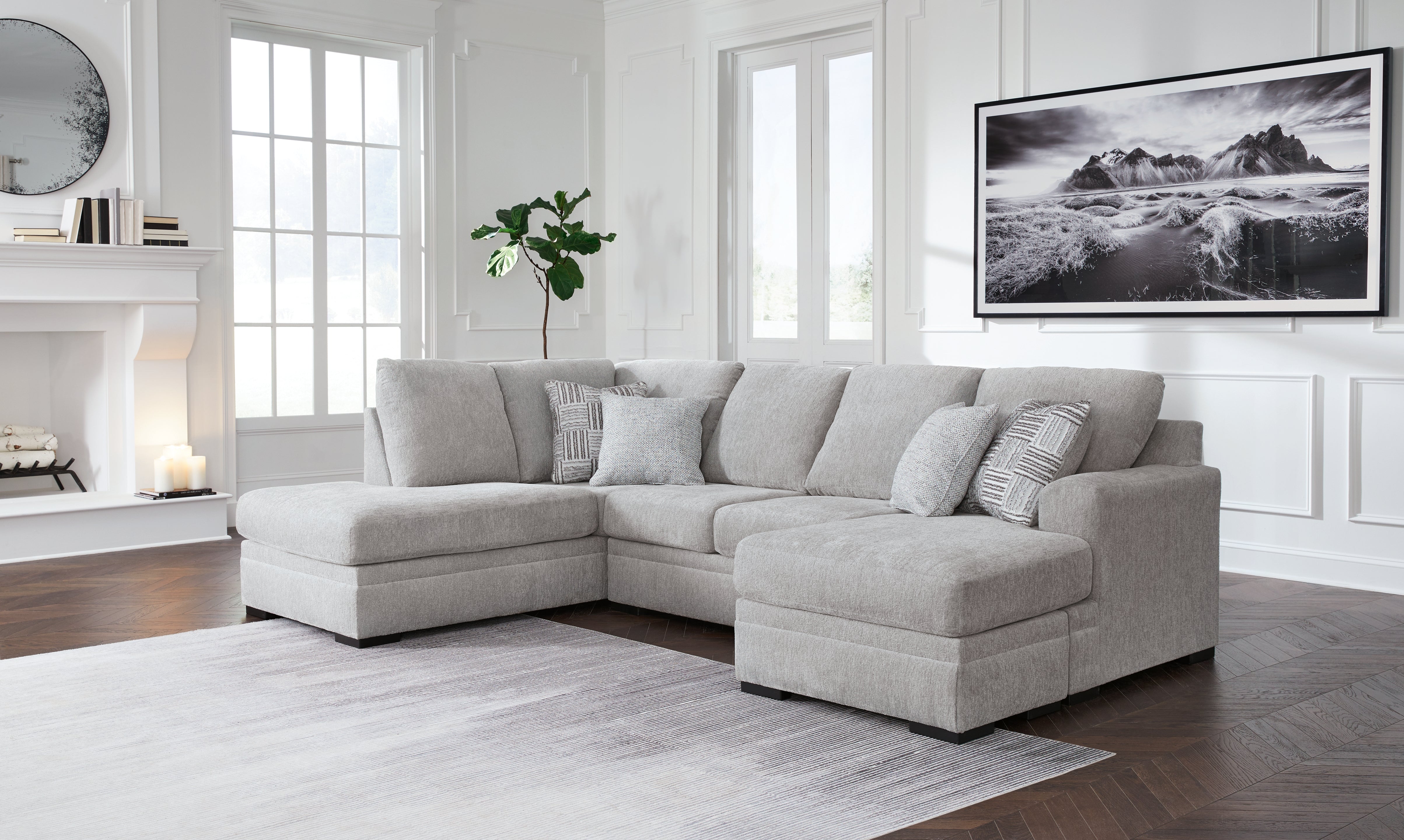 Warmstead Furniture - Ashley Furniture - Gabyleigh Sectional - LAF 2-Piece Sectional with Chaise / Nickel - 20904S1
