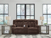Warmstead Furniture - Ashley Furniture - Observation Living Room - DBL REC PWR Loveseat w/Console / Steel - PC2140596