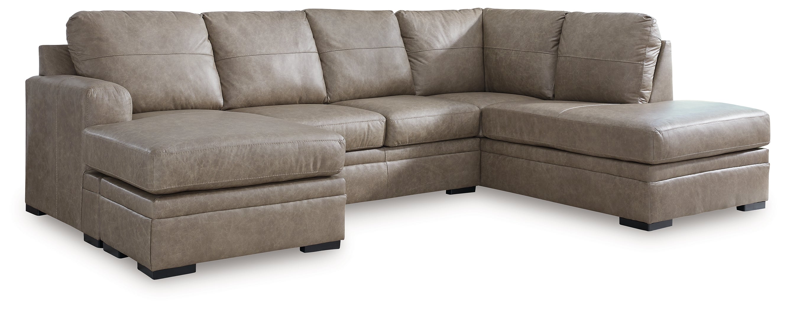 Warmstead Furniture - Ashley Furniture - Amuleto Sectional - LAF 2-Piece Sectional with Chaise / Desert - 22405S1