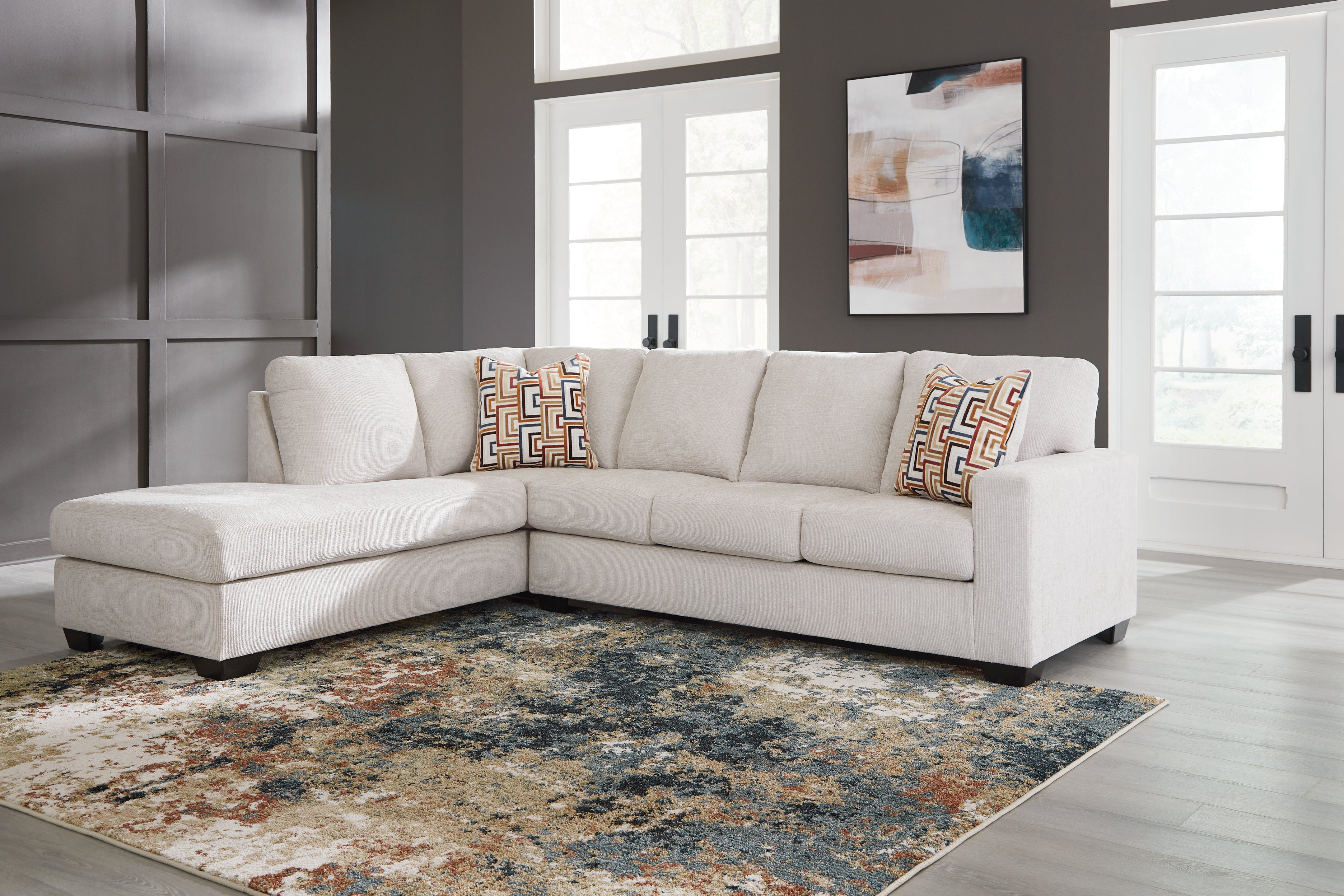 Warmstead Furniture - Ashley Furniture - Aviemore Sectional - RAF 2-Piece Sectional with Chaise / Ink - 24303S1