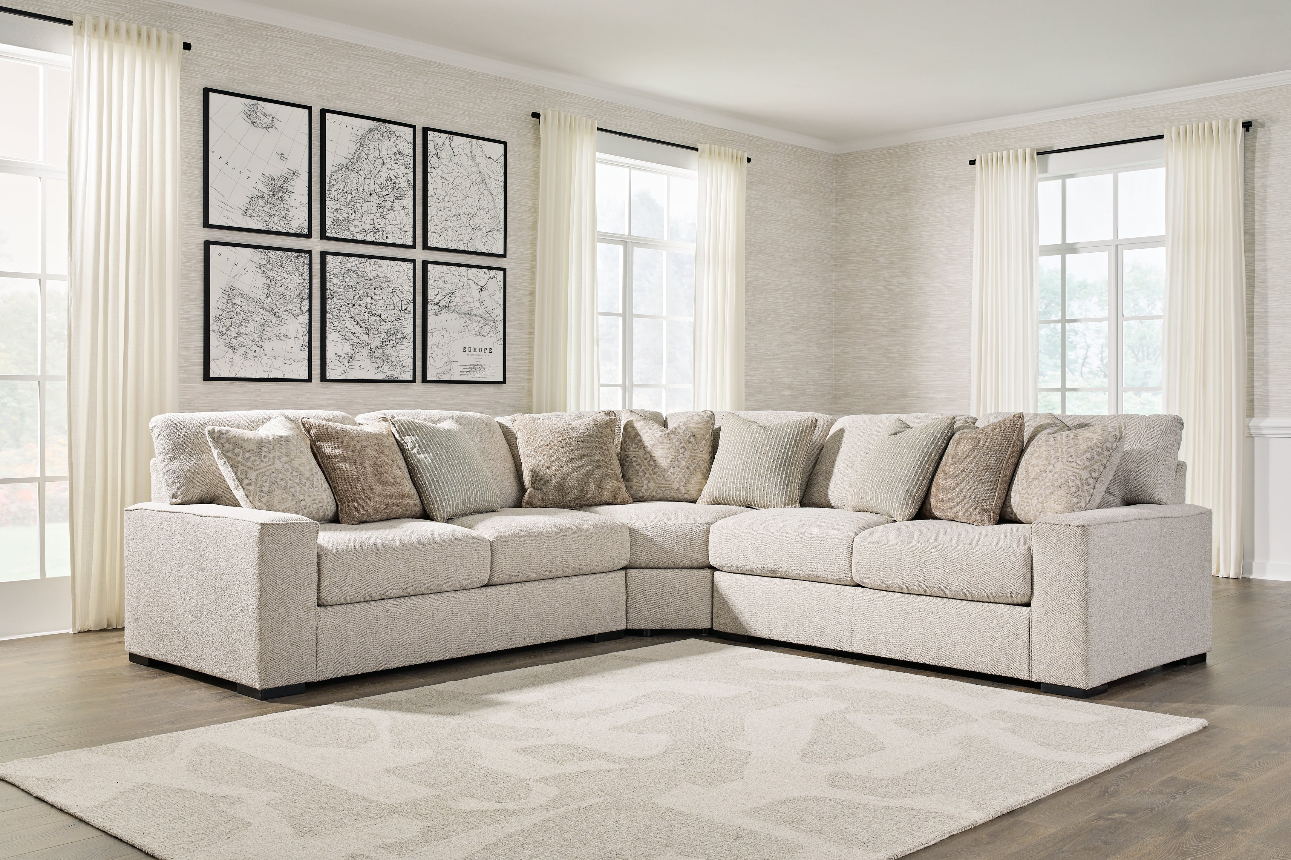 Warmstead Furniture - Ashley Furniture - Ballyton Sectional - RAF 5-Piece Sectional / Sand - 25102S3