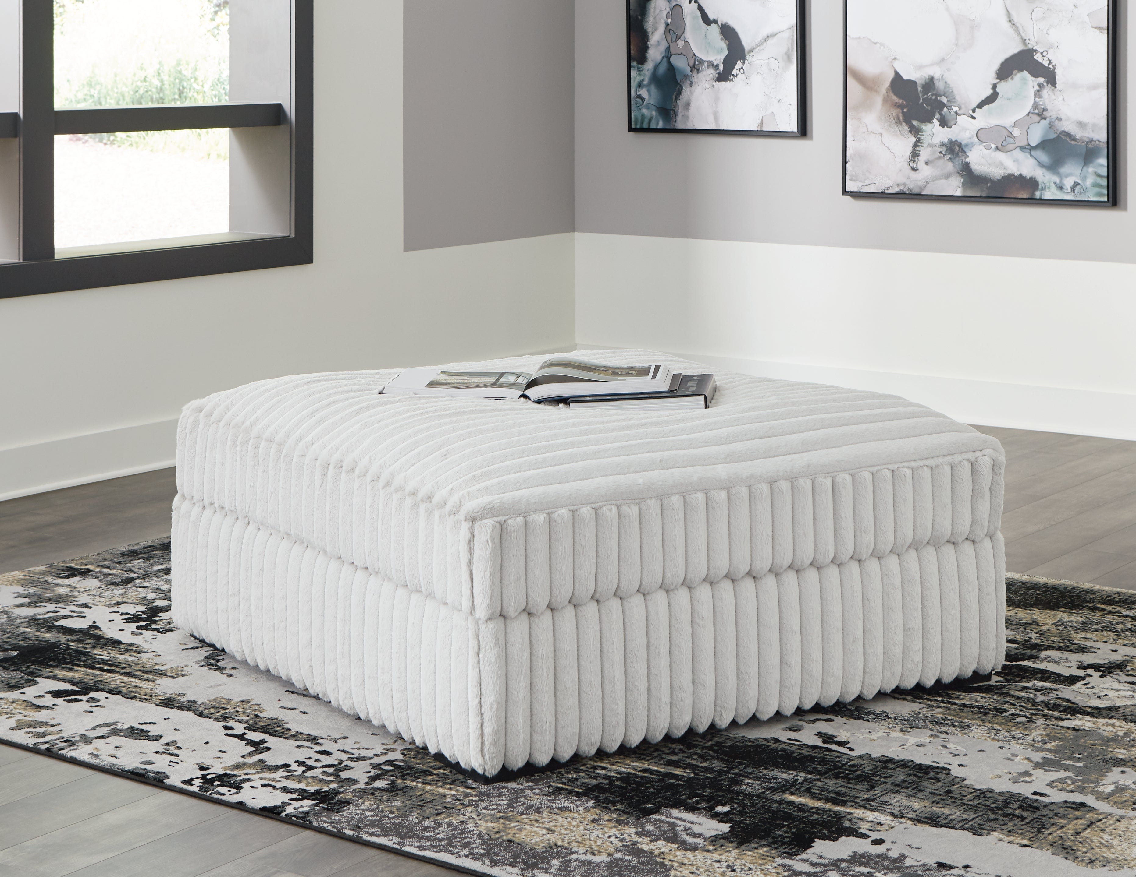 Warmstead Furniture - Ashley Furniture - Stupendous Living Room - Oversized Accent Ottoman / Alloy - 2590308