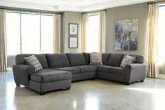 Warmstead Furniture - Ashley Furniture - Ambee Sectional - RAF 3-Piece Sectional with Chaise / Slate - 28620S1