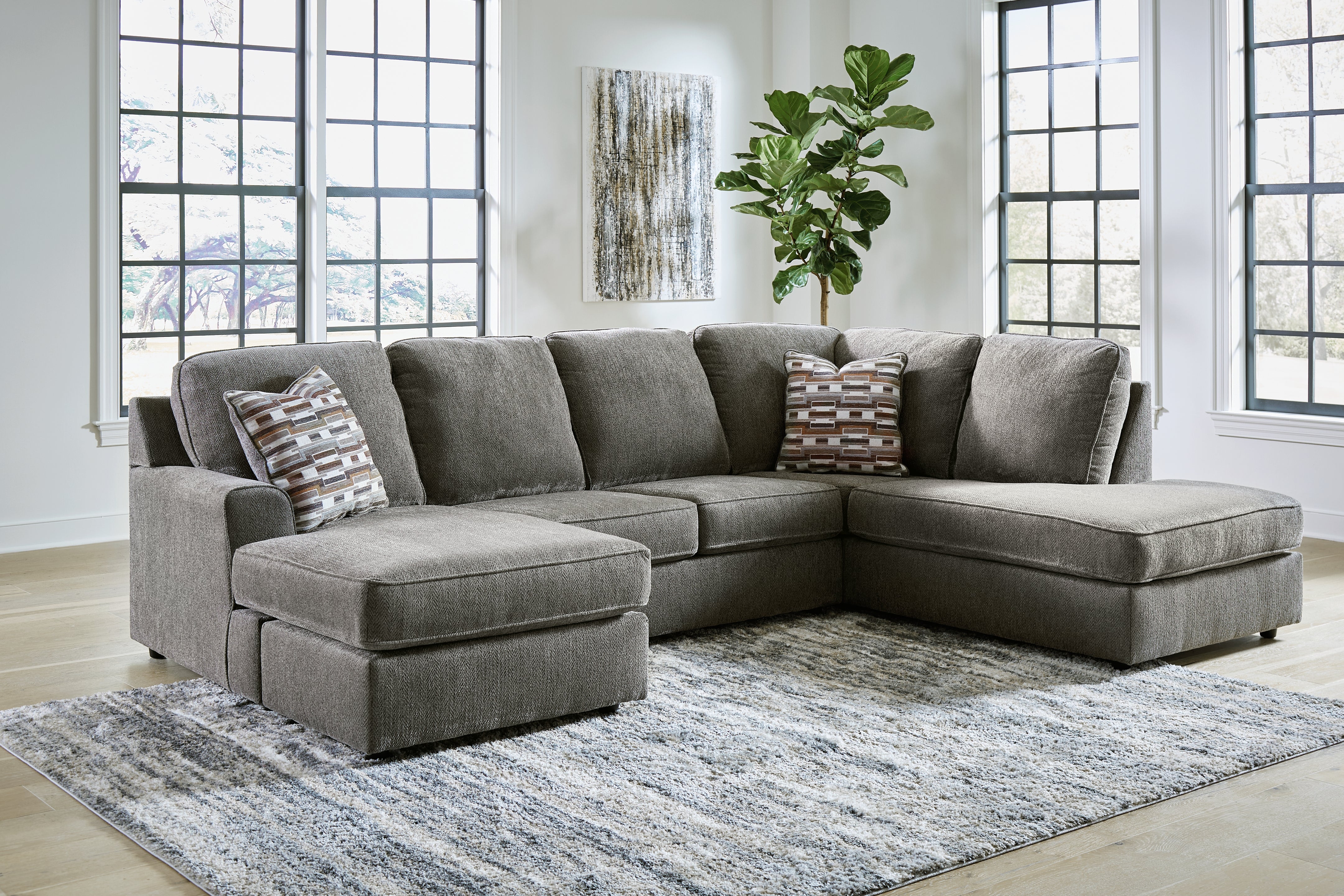 Warmstead Furniture - Ashley Furniture - O'Phannon Sectional - RAF 2-Piece Sectional with Chaise / Putty - 29402S2
