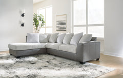 Warmstead Furniture - Ashley Furniture - Clairette Court Sectional - LAF 2-Piece Sectional with Chaise / Alloy - 31503S2