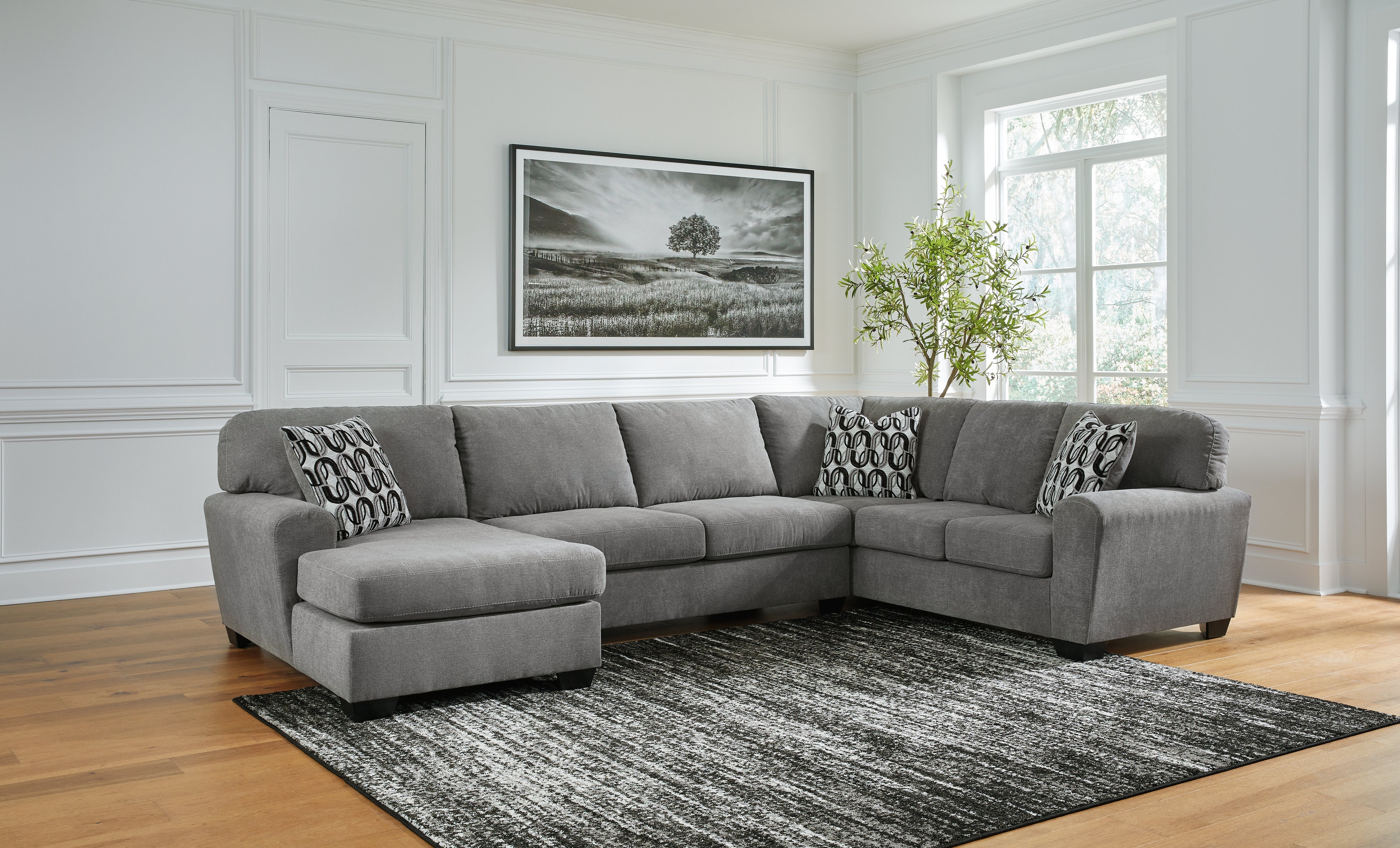 Warmstead Furniture - Ashley Furniture - Birkdale Court Sectional - RAF 3-Piece Sectional / Gray - 32402S3