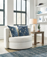 Warmstead Furniture - Ashley Furniture - Padova Living Room - Swivel Accent Chair / Ivory - 3370644