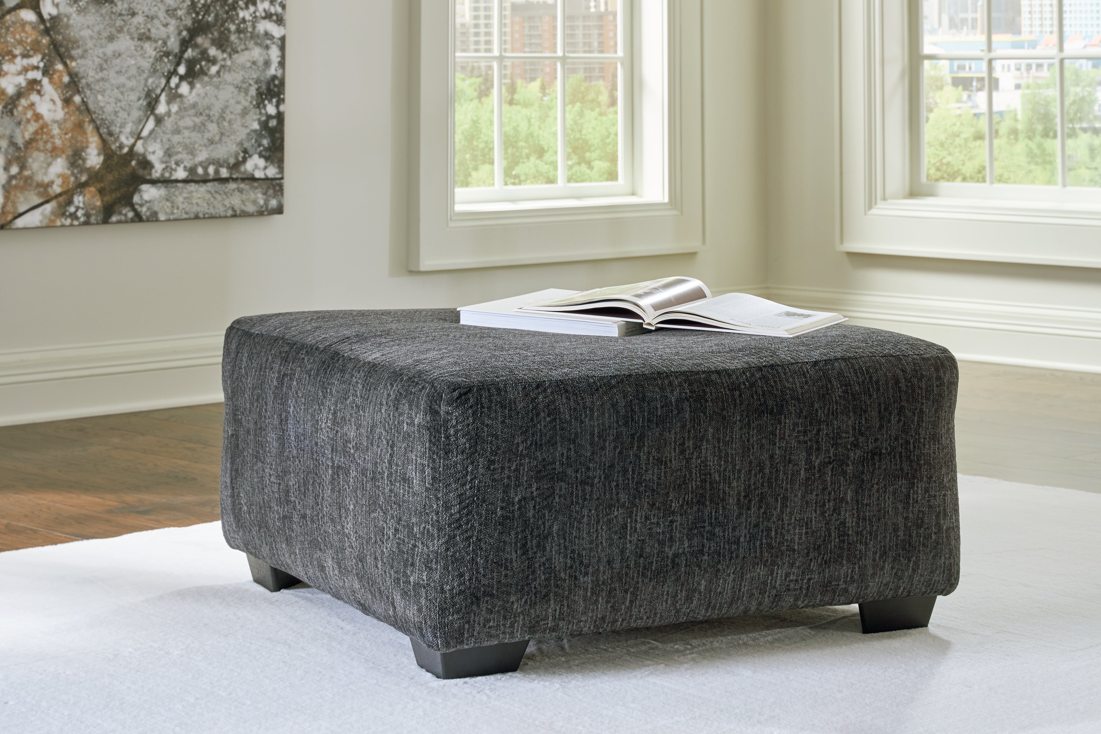 Warmstead Furniture - Ashley Furniture - Biddeford Living Room - Oversized Accent Ottoman / Shadow - 3550408