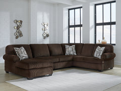 Warmstead Furniture - Ashley Furniture - Kimlee Sectional - RAF 3-Piece Sectional with Double Chaise / Chocolate - PC35603S3