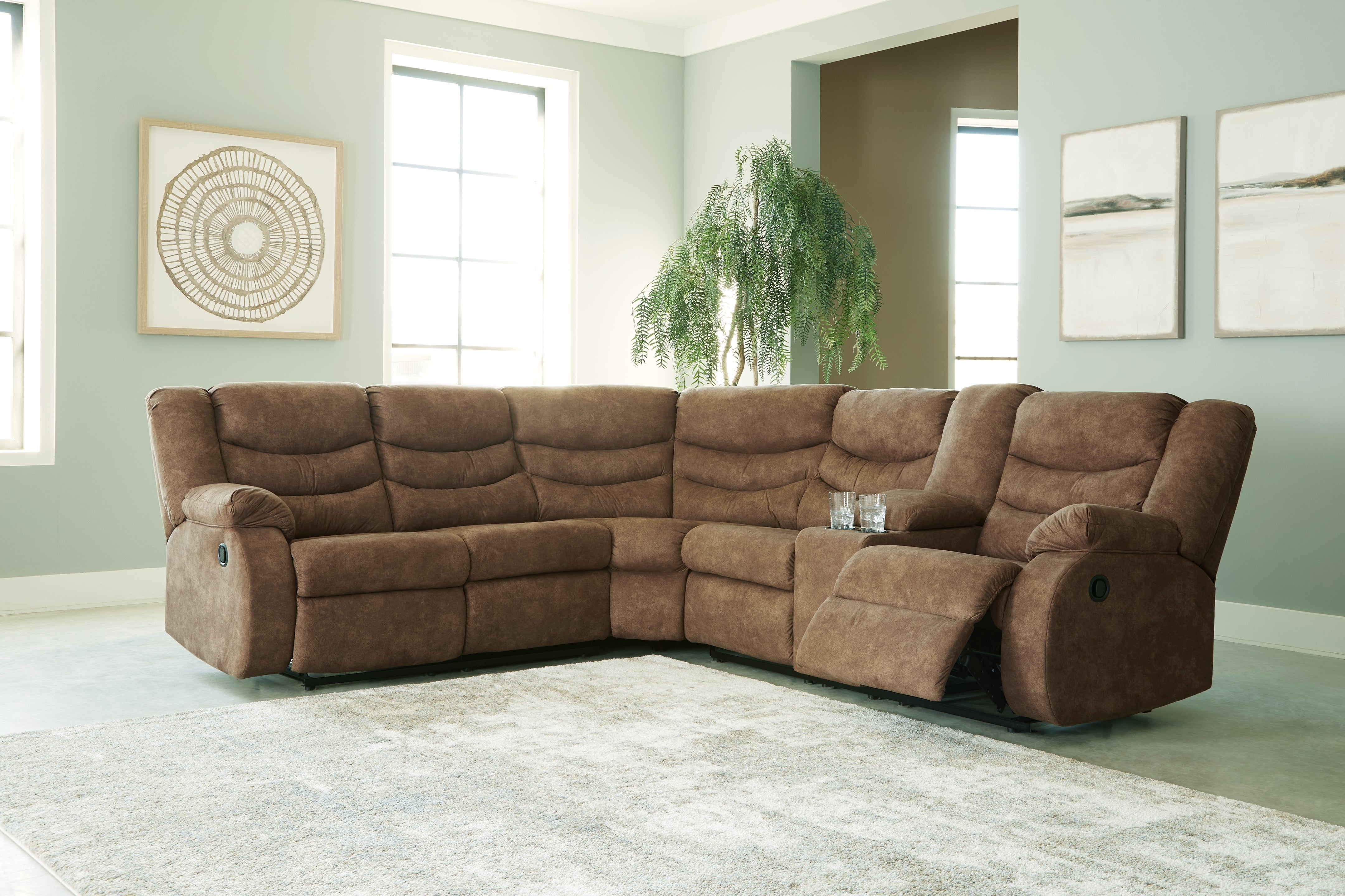 Warmstead Furniture - Ashley Furniture - Partymate Sectional - 2-Piece Reclining Sectional / Slate - 36903S2