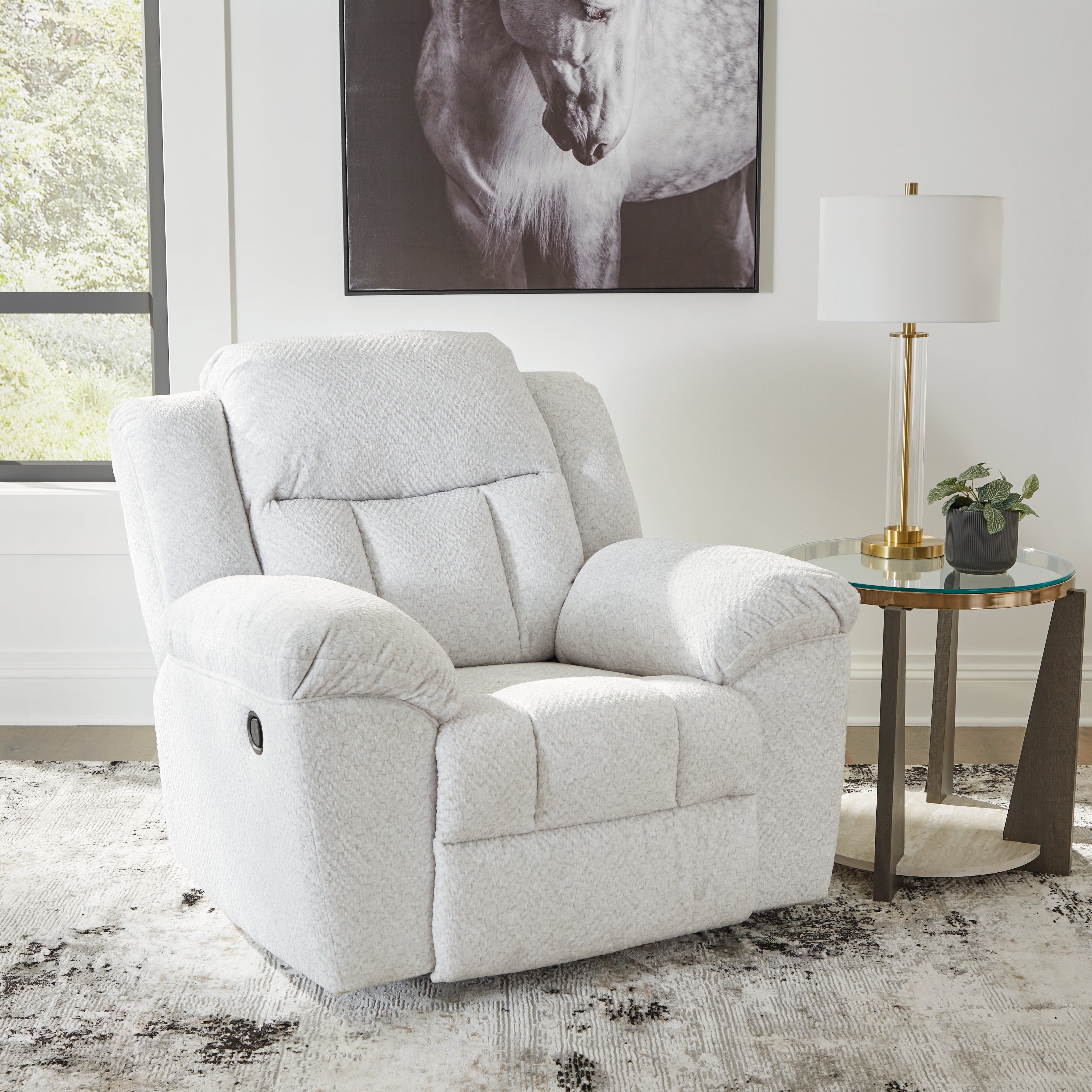 Warmstead Furniture - Ashley Furniture - Frohn Living Room - Reclining Sofa / Snow - 3740588