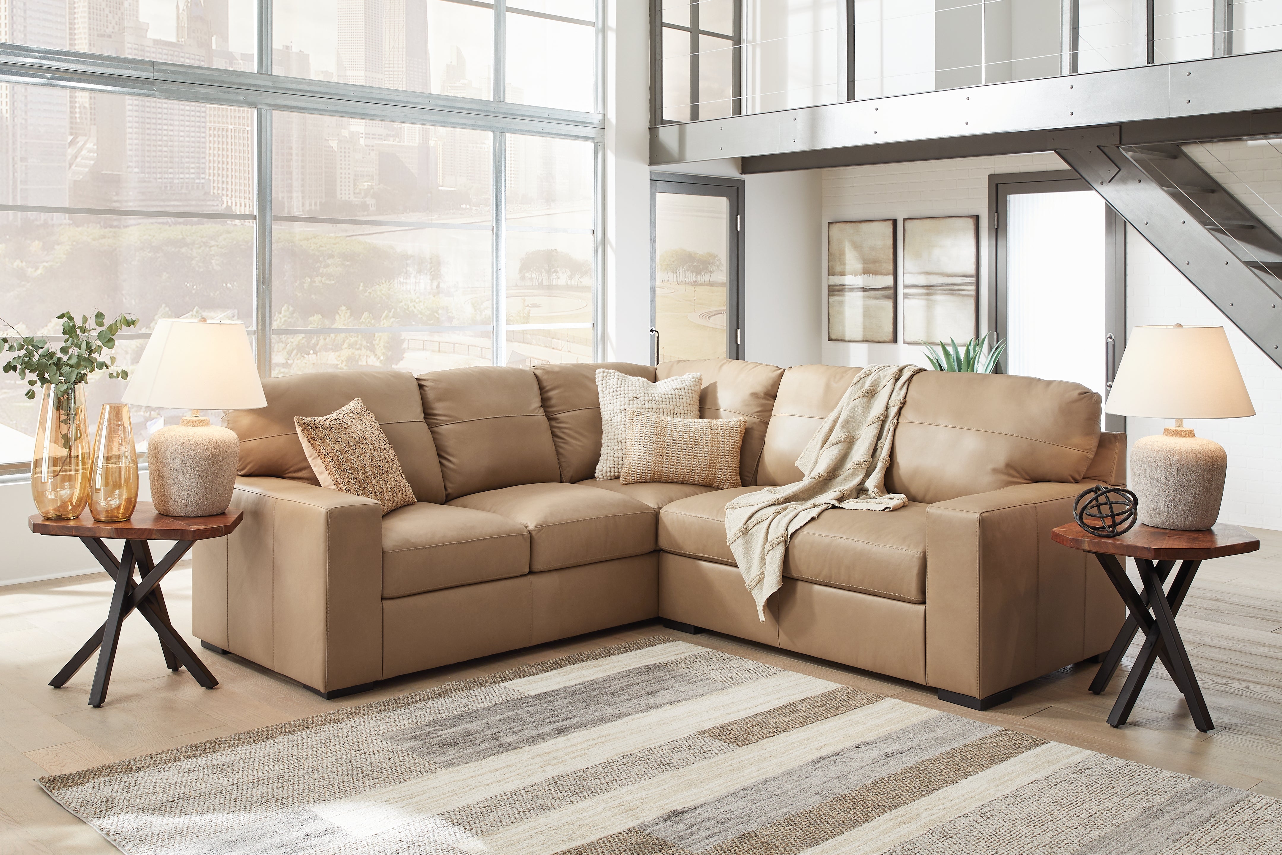 Warmstead Furniture - Ashley Furniture - Bandon Sectional - LAF 4-Piece Sectional / Toffee - 38006S5