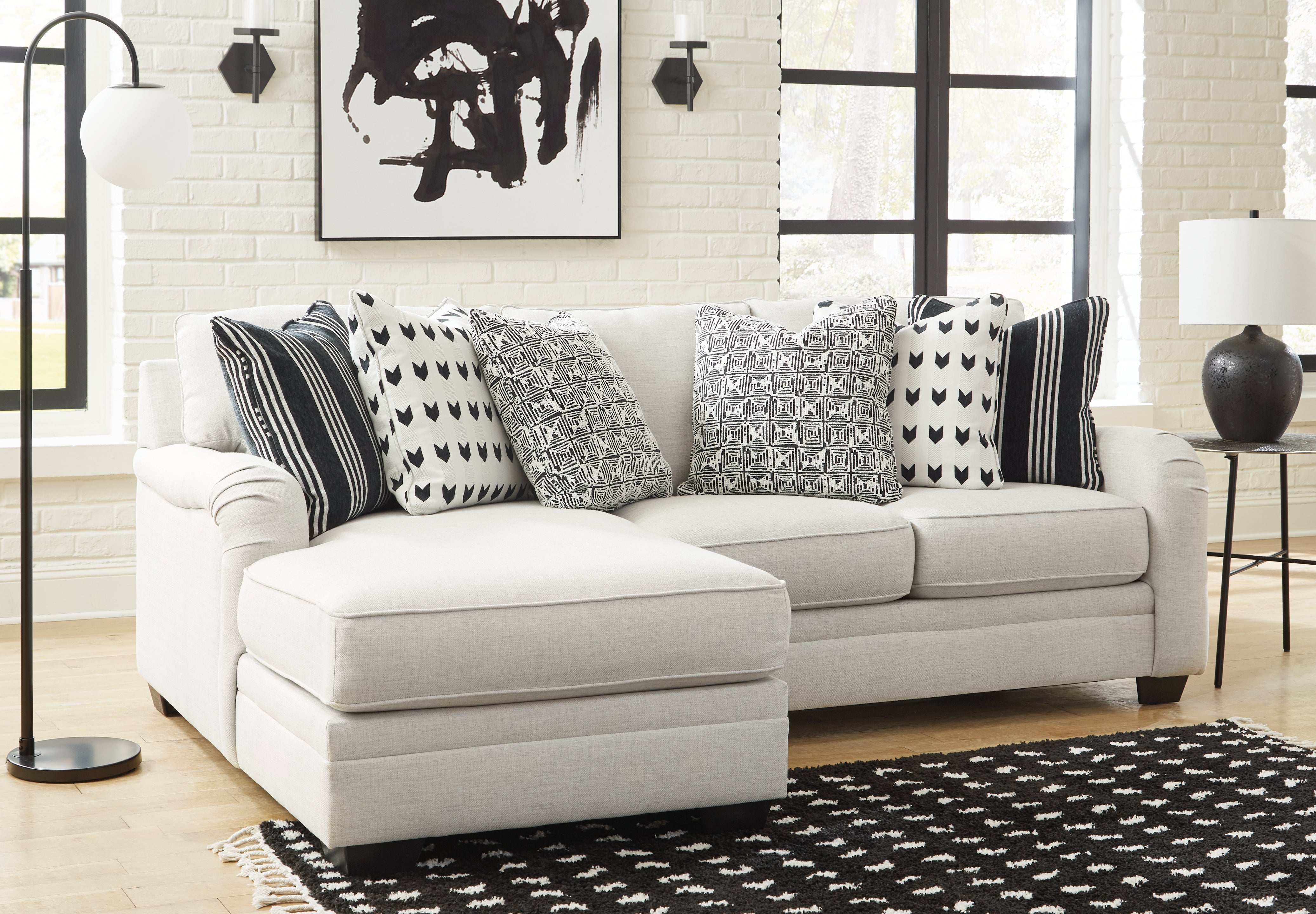 Warmstead Furniture - Ashley Furniture - Huntsworth Sectional - RAF 5-Piece Sectional with Chaise / Dove Gray - 39702S6