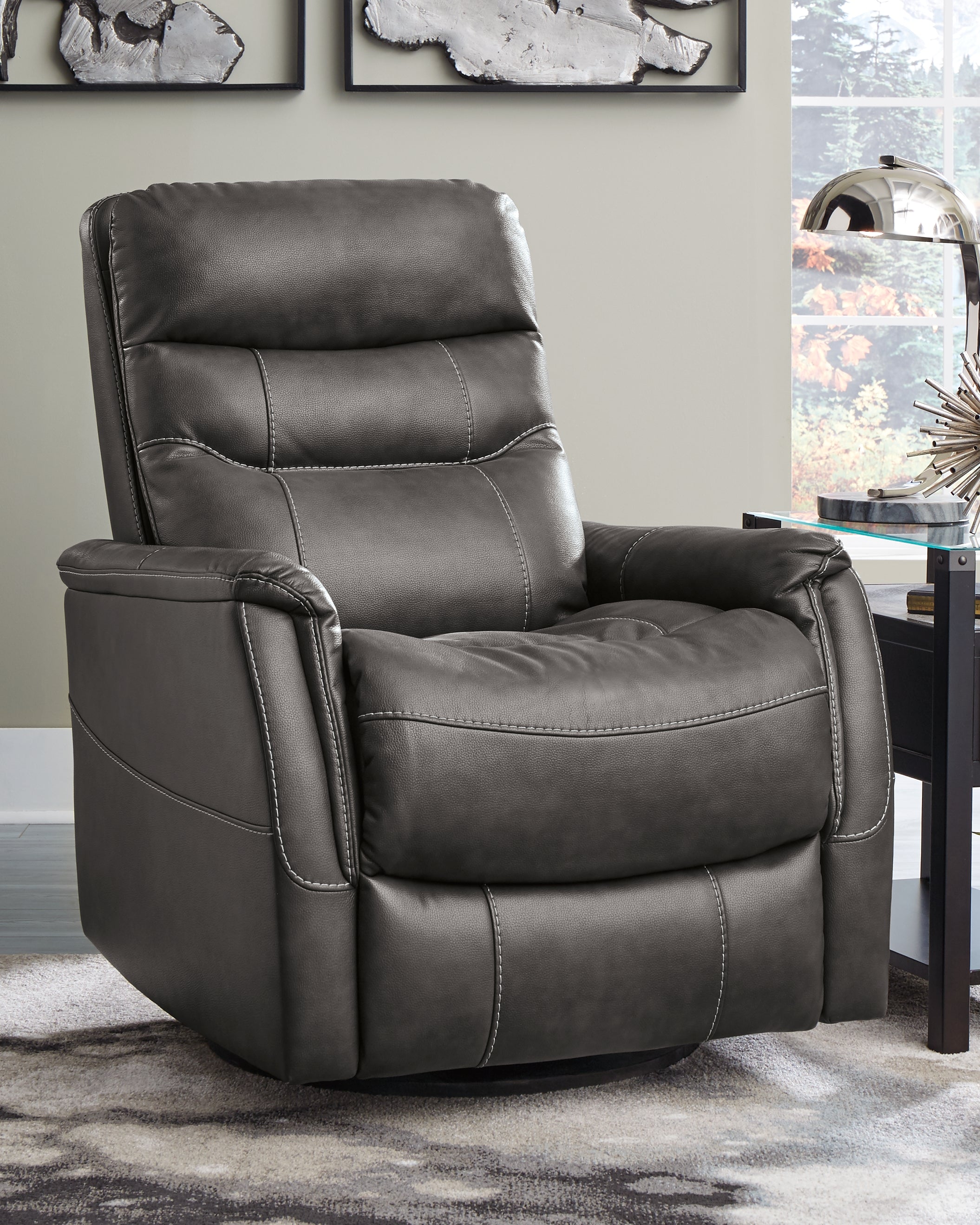 Warmstead Furniture - Ashley Furniture - Riptyme Living Room - Swivel Glider Recliner / Quarry - 4640261