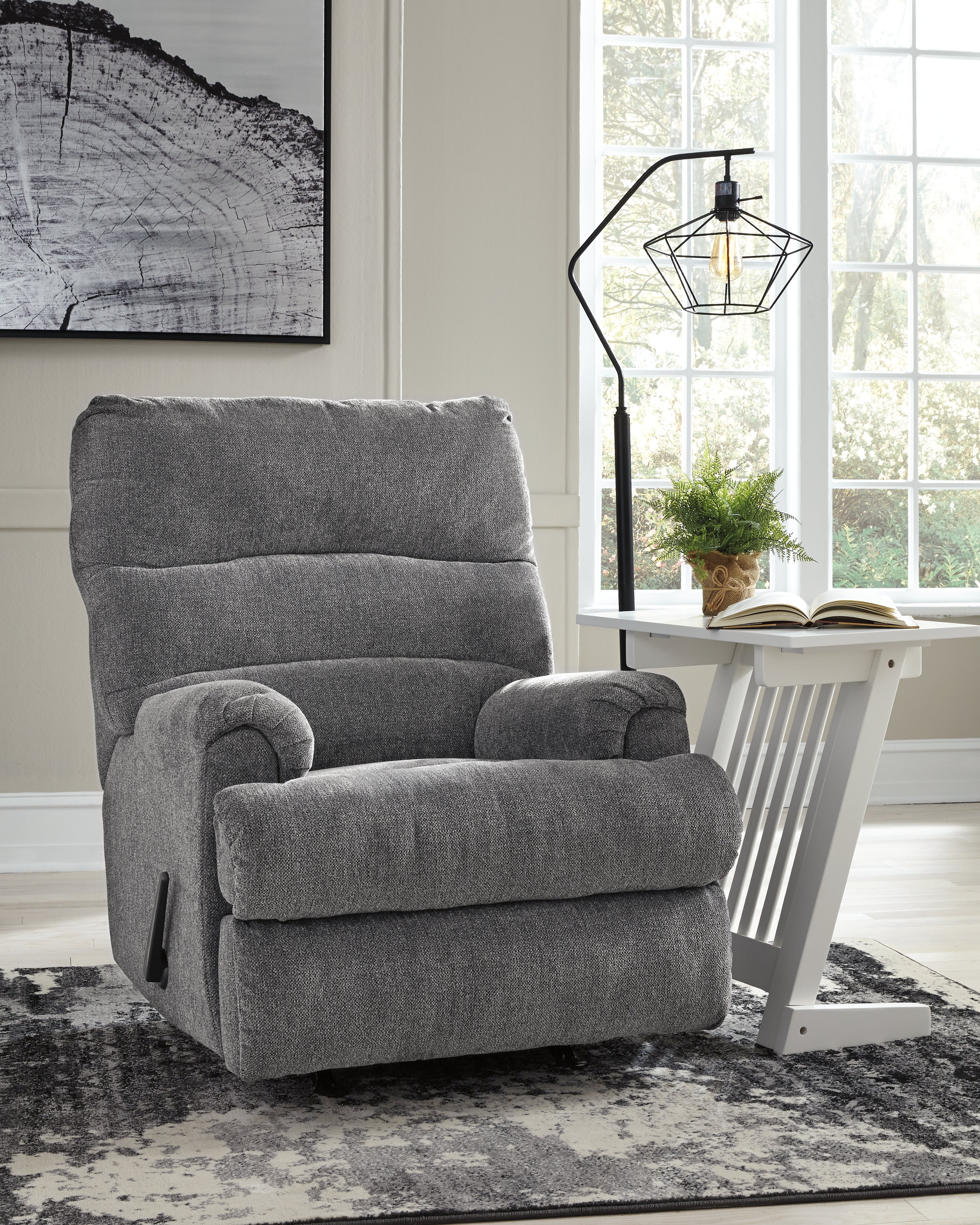 Warmstead Furniture - Ashley Furniture - Man Fort Living Room - Rocker Recliner / Graphite - 4660525