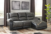 Warmstead Furniture - Ashley Furniture - Nantahala Sectional - 3-Piece Reclining Sectional with Chaise / Slate - 50301S9