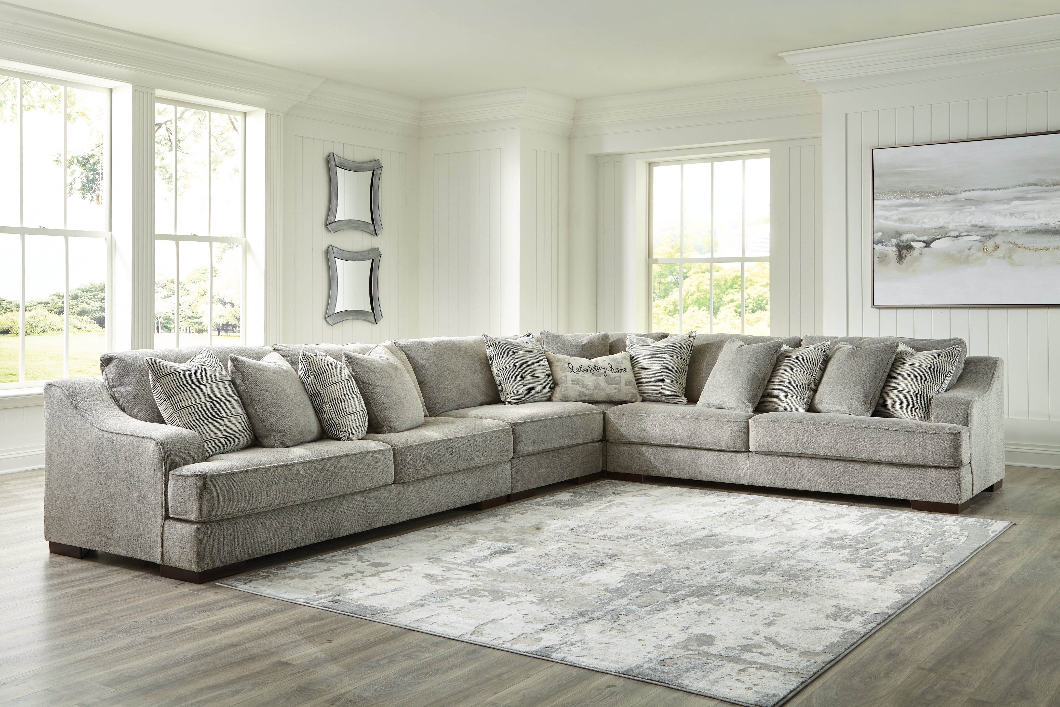 Warmstead Furniture - Ashley Furniture - Bayless Sectional - LAF 5-Piece Sectional / Smoke - 52304S3