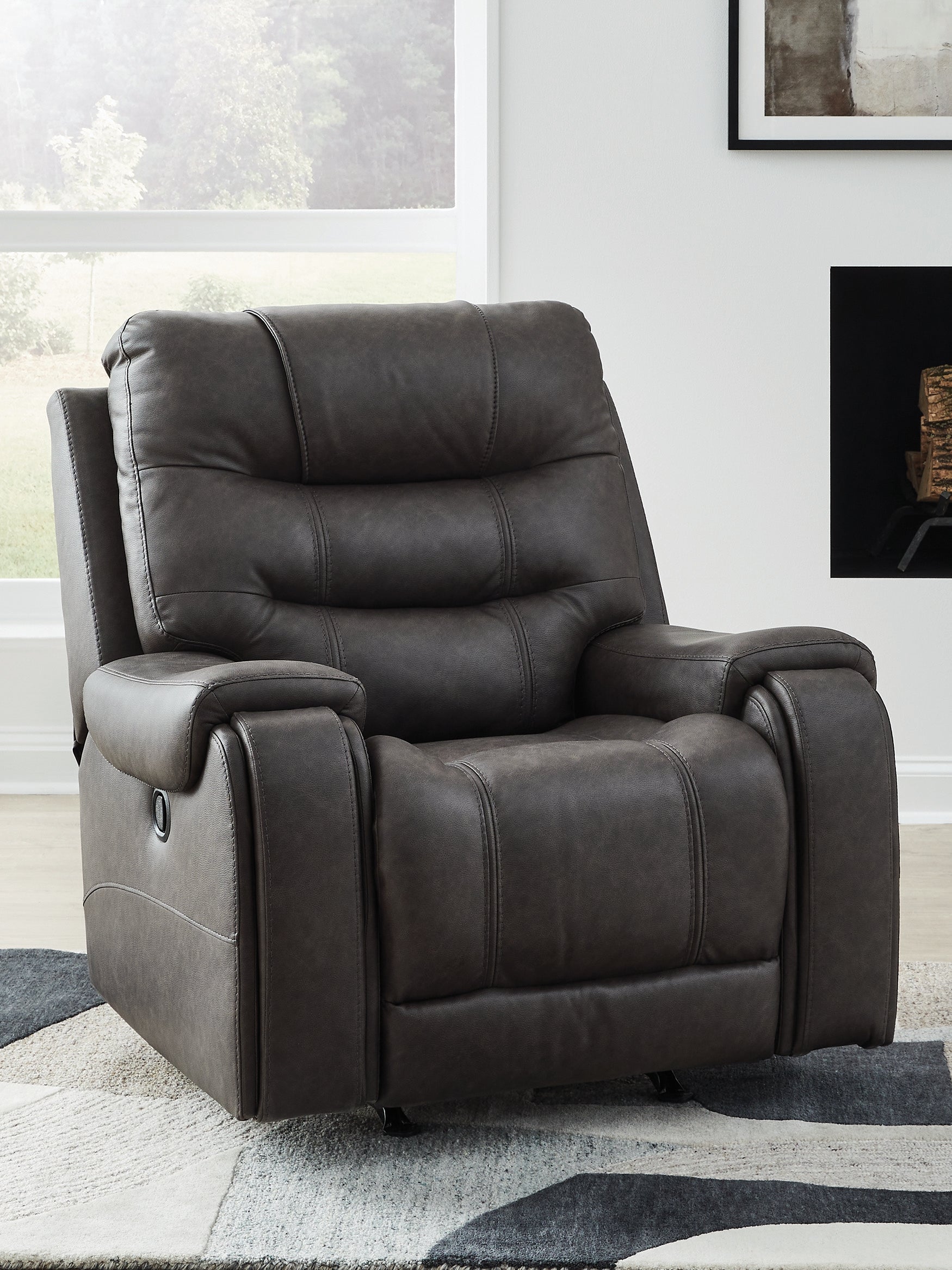 Warmstead Furniture - Ashley Furniture - Femley Living Room - Rocker Recliner / Smoke - PC5330625