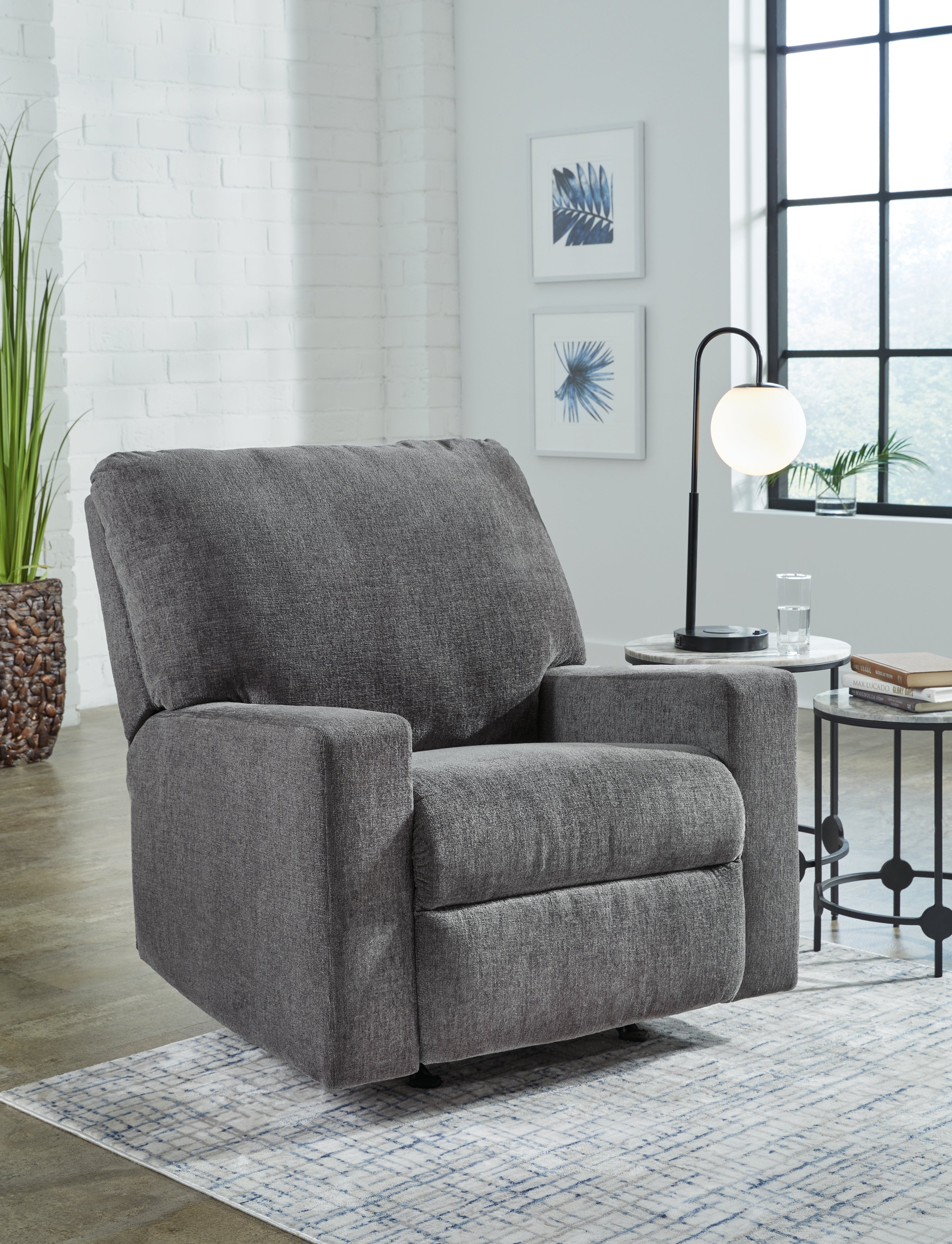 Warmstead Furniture - Ashley Furniture - Rannis Living Room - Rocker Recliner / Pewter - 5360225