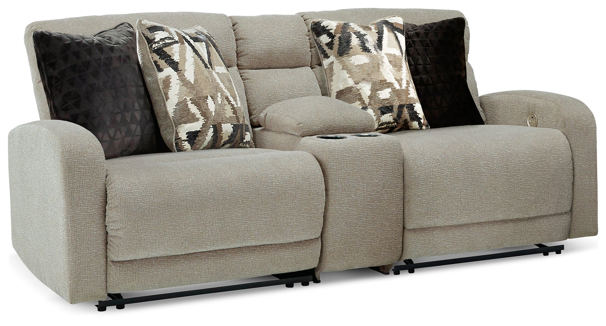 Warmstead Furniture - Ashley Furniture - Colleyville Sectional - 7-Piece Power Reclining Sectional with Chaise / Stone - 54405S32