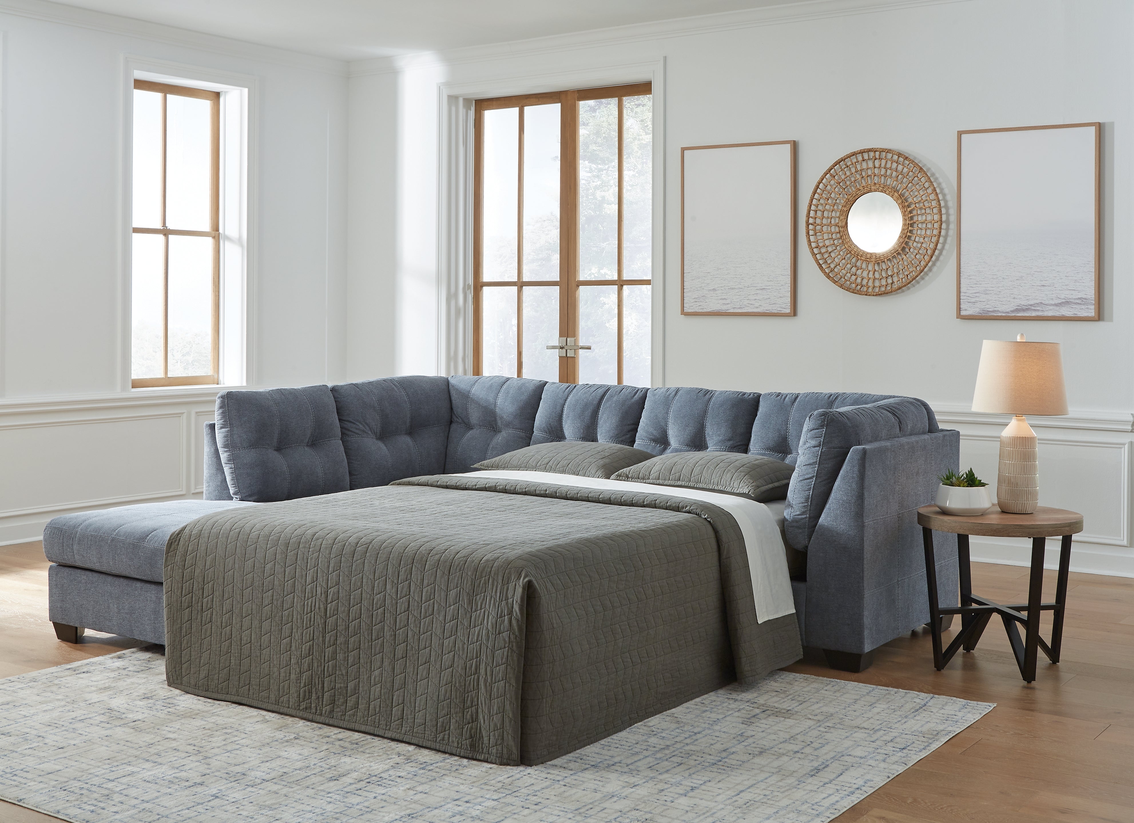 Warmstead Furniture - Ashley Furniture - Marleton Sectional - LAF 2-Piece Sectional with Chaise / Denim - 55303S2