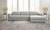 Warmstead Furniture - Ashley Furniture - Amiata Sectional - RAF 2-Piece Sectional with Chaise / Glacier - 57404S1