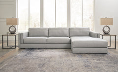 Warmstead Furniture - Ashley Furniture - Amiata Sectional - RAF 2-Piece Sectional with Chaise / Glacier - 57404S1