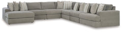Warmstead Furniture - Ashley Furniture - Avaliyah Sectional - RAF 6-Piece Sectional with Chaise / Ash - 58103S12