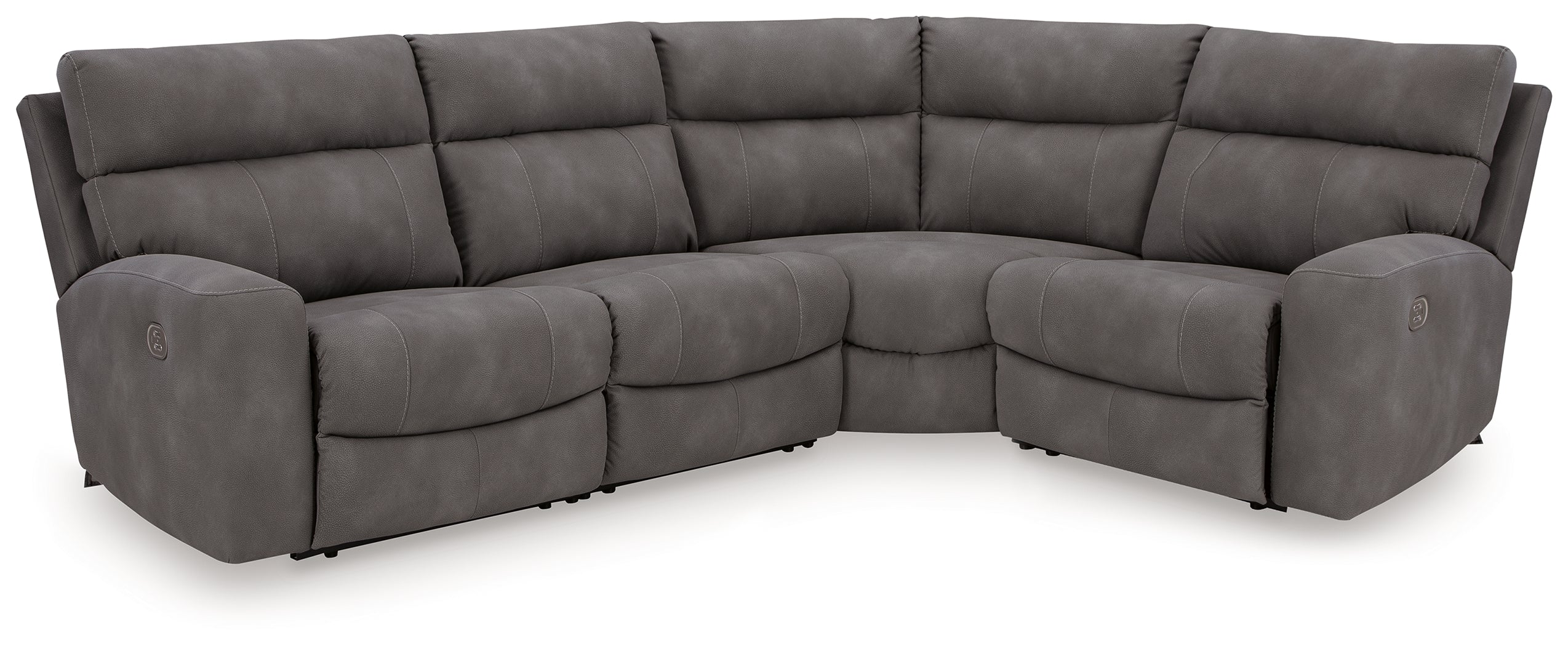 Warmstead Furniture - Ashley Furniture - Next-Gen DuraPella Sectional - 3-Piece Power Reclining Sectional Loveseat with Console / Sand - 61004S3
