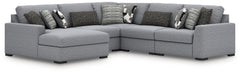 Warmstead Furniture - Ashley Furniture - Bealton Sectional - RAF 5-Piece Sectional with Chaise / Salt and Pepper - 61305S8