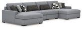 Warmstead Furniture - Ashley Furniture - Bealton Sectional - RAF 2-Piece Sectional with Chaise / Salt and Pepper - 61305S11