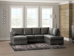 Warmstead Furniture - Ashley Furniture - Lofton-Pike Sectional - RAF 2-Piece Sectional with Chaise / Shadow - PC61610S2