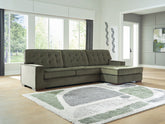 Warmstead Furniture - Ashley Furniture - Caspian-Town Sectional - RAF 2-Piece Sectional with Chaise / Olive - PC61702S1