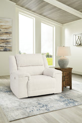 Warmstead Furniture - Ashley Furniture - Keensburg Living Room - Wide Seat Power Recliner / Linen - 6180782