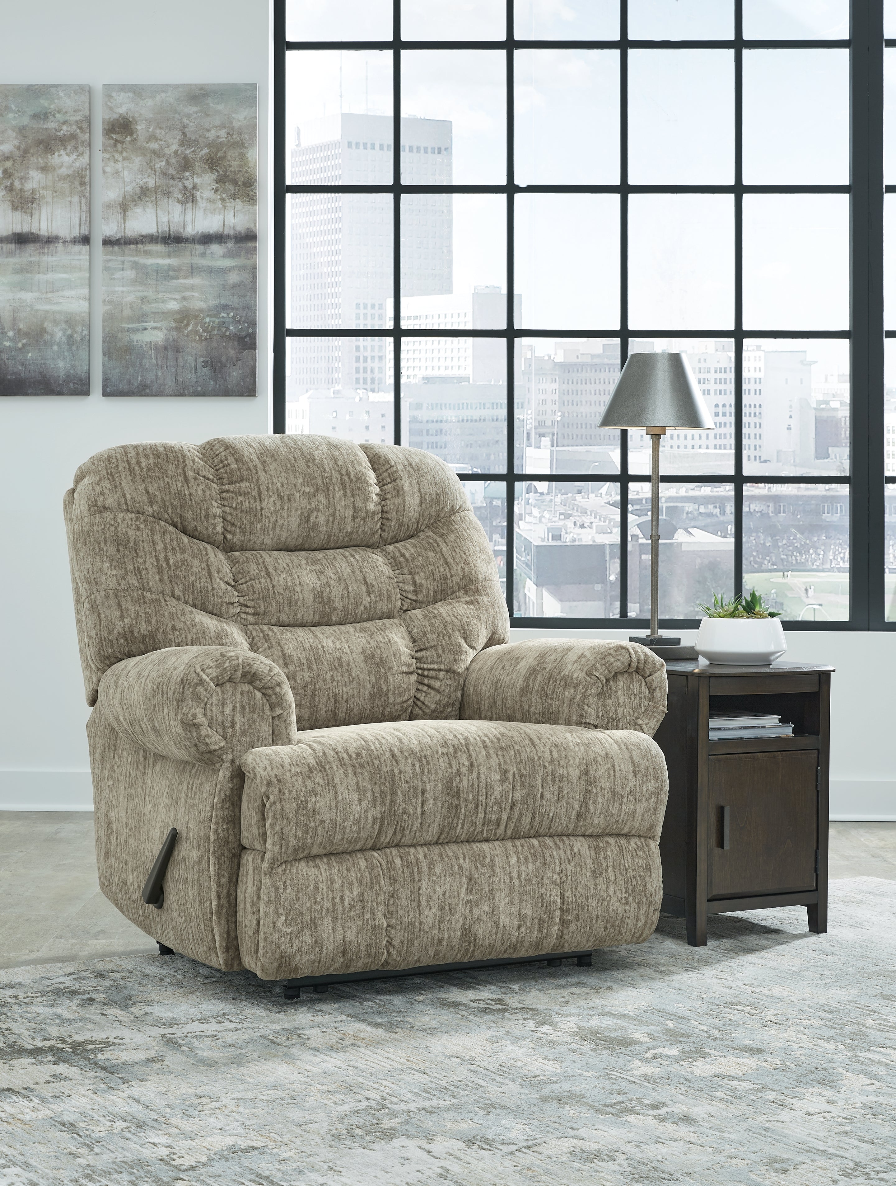 Warmstead Furniture - Ashley Furniture - Movie Man Living Room - Zero Wall Recliner / Chocolate - 6380229