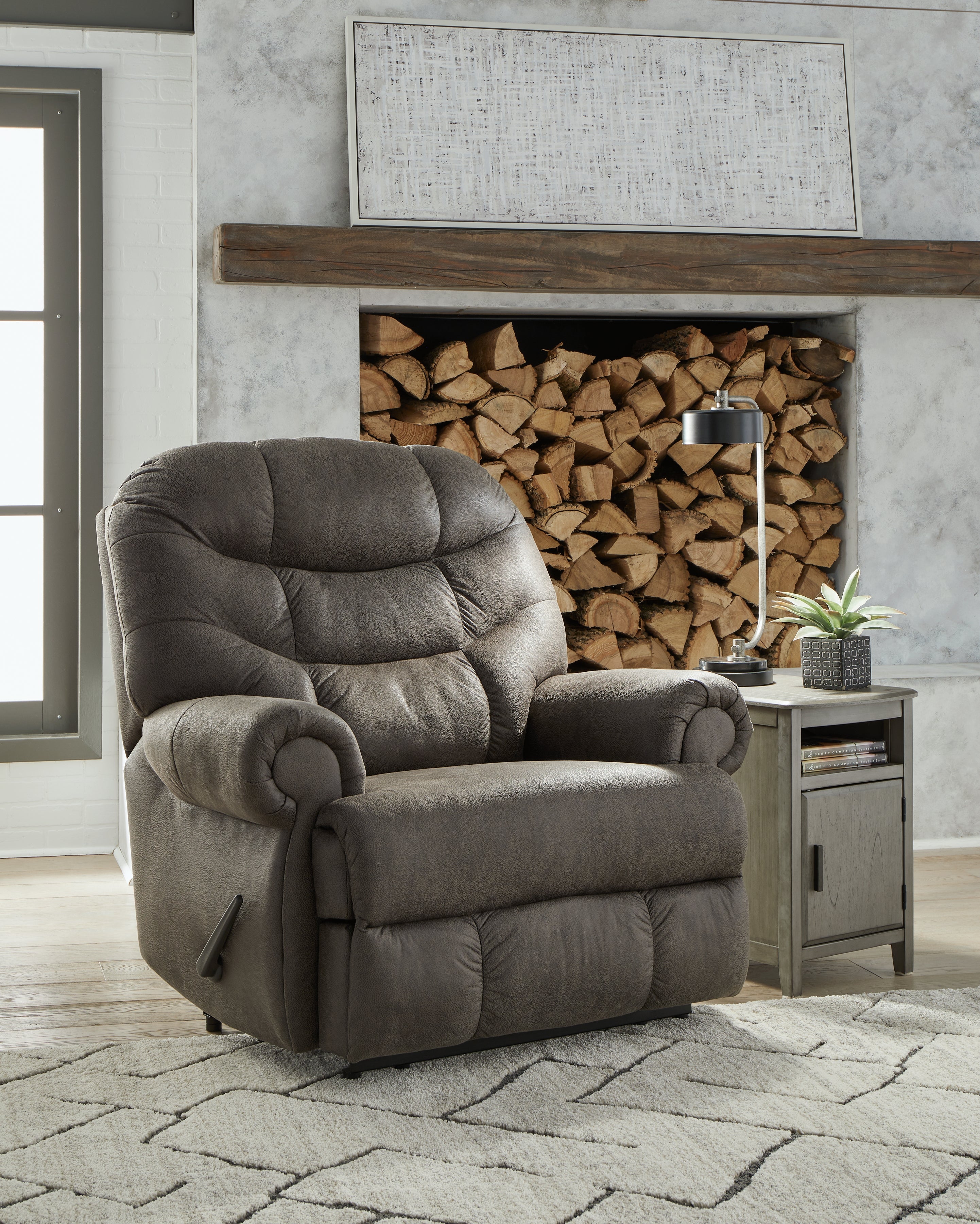 Warmstead Furniture - Ashley Furniture - Camera Time Living Room - Zero Wall Recliner / Gunmetal - 6570729