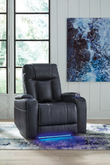 Warmstead Furniture - Ashley Furniture - Feazada Living Room - PWR Recliner/ADJ Headrest / Shadow - 6620513