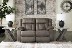 Warmstead Furniture - Ashley Furniture - First Base Living Room - Reclining Sofa / Gunmetal - 6880488