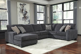 Warmstead Furniture - Ashley Furniture - Tracling Sectional - LAF 3-Piece Sectional with Chaise / Slate - 72600S2