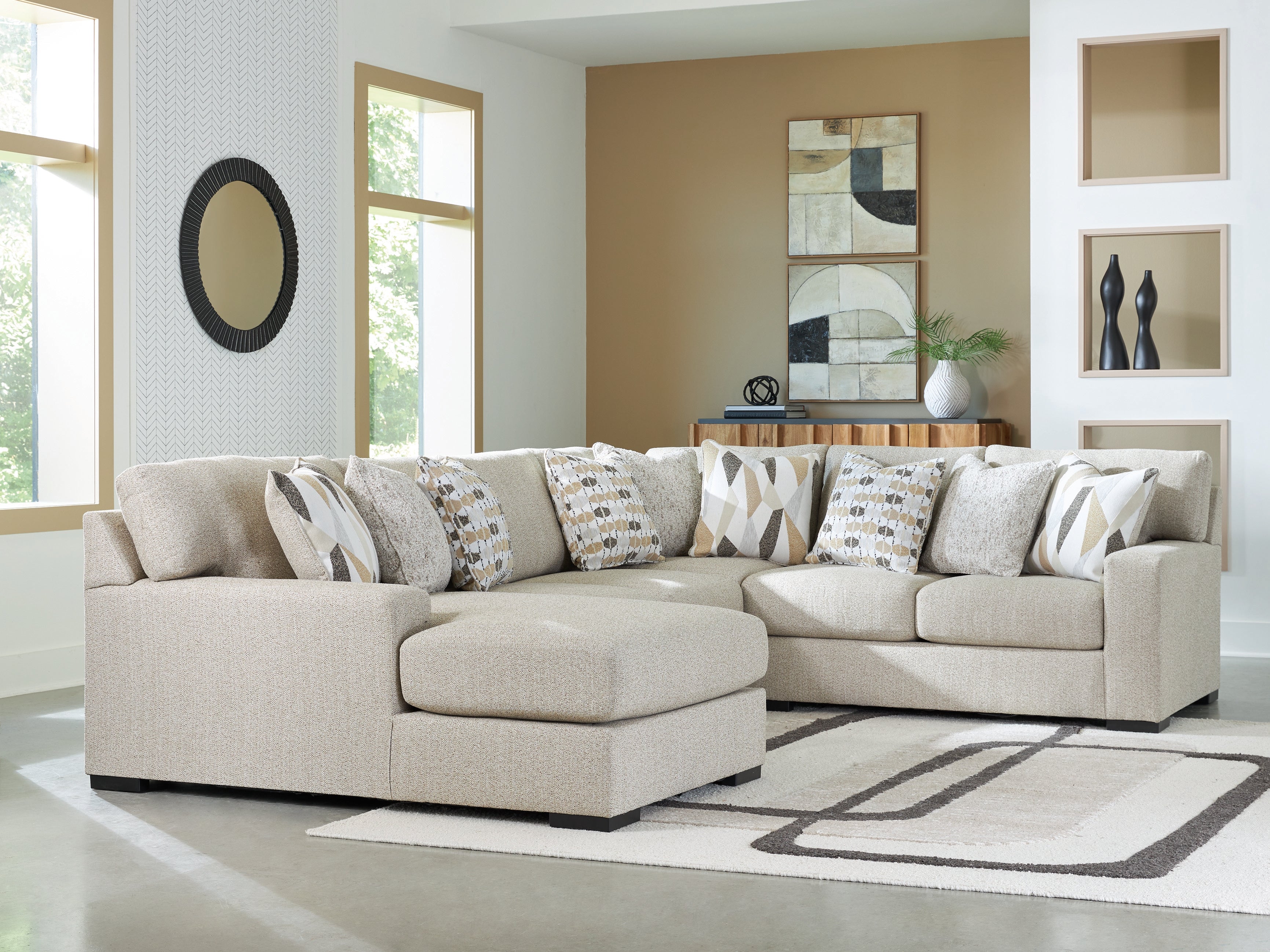 Warmstead Furniture - Ashley Furniture - Laurelgrove Sectional - RAF 2-Piece Sectional Sofa Chaise / Pebble - 75105S3