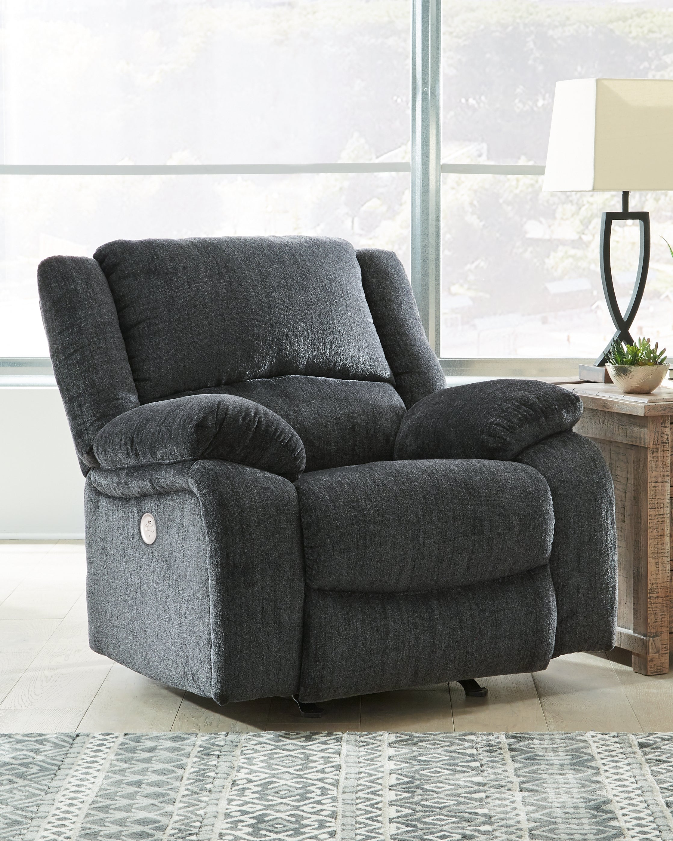 Warmstead Furniture - Ashley Furniture - Draycoll Living Room - Power Rocker Recliner / Slate - 7650498
