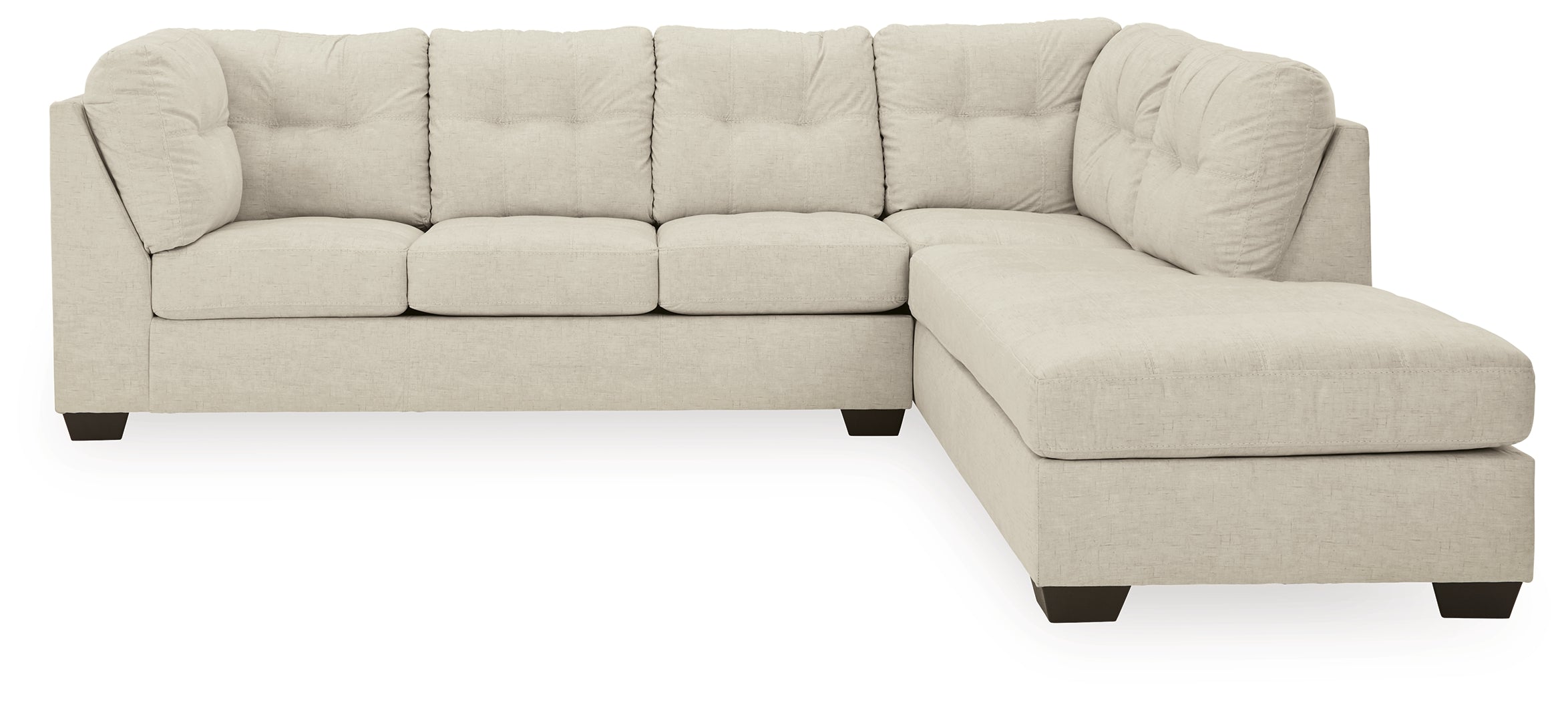 Warmstead Furniture - Ashley Furniture - Falkirk Sectional - LAF 2-Piece Sectional with Chaise / Parchment - 80806S2