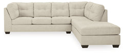 Warmstead Furniture - Ashley Furniture - Falkirk Sectional - LAF 2-Piece Sectional with Chaise / Parchment - 80806S2