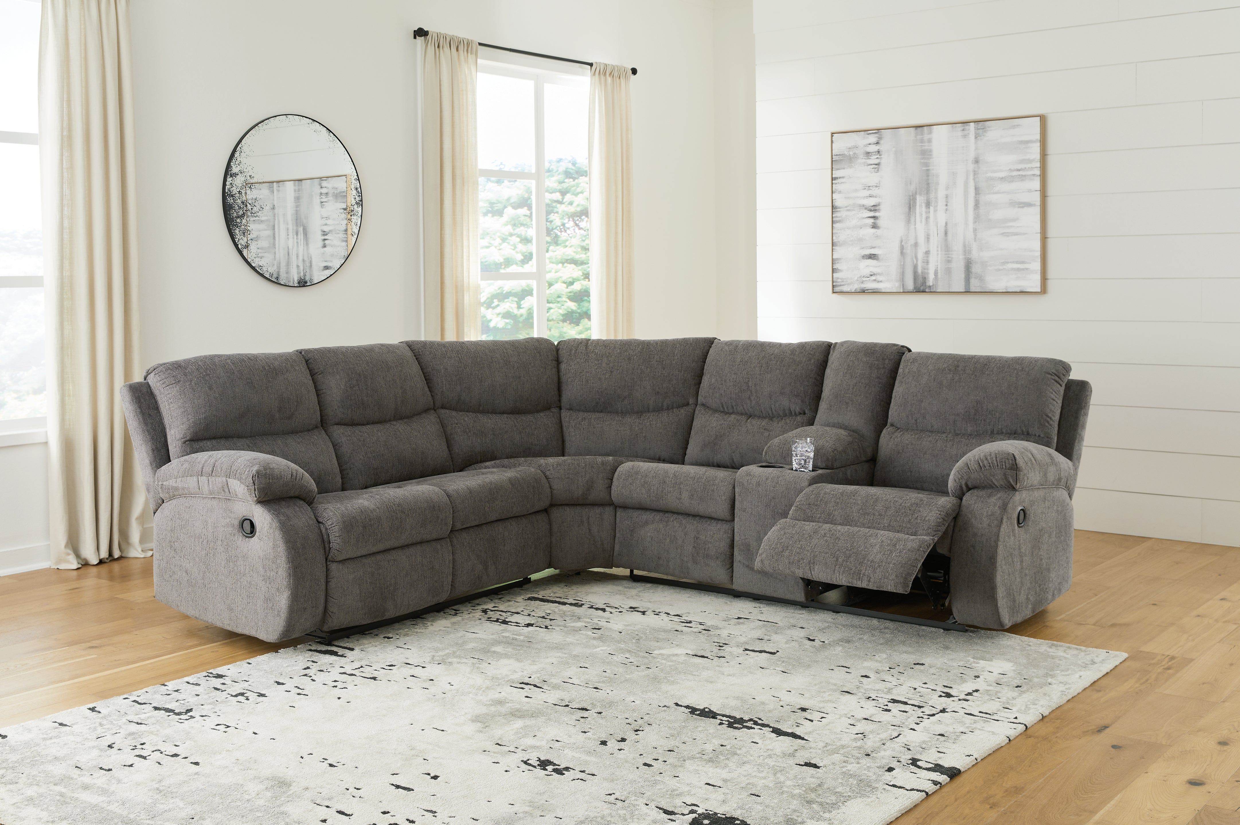 Warmstead Furniture - Ashley Furniture - Museum Sectional - 2-Piece Reclining Sectional / Pewter - 81807S1