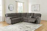 Warmstead Furniture - Ashley Furniture - Museum Sectional - 2-Piece Reclining Sectional / Pewter - 81807S1